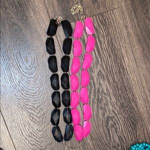 Pink or black stone necklace. Or bundle